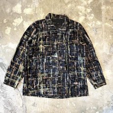 画像1: VELOUR×SHEER SWITCHED PATTERN L/S SHIRT / Mens S (1)