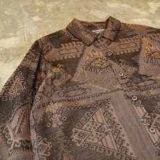 画像3: ALL OVER ARTISTIC PATTERN L/S SHIRT / Mens M / MADE IN INDIA (3)
