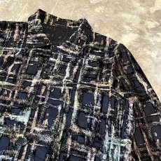 画像4: VELOUR×SHEER SWITCHED PATTERN L/S SHIRT / Mens S (4)