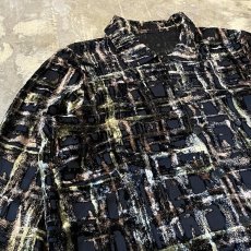 画像3: VELOUR×SHEER SWITCHED PATTERN L/S SHIRT / Mens S (3)