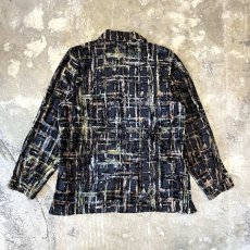 画像2: VELOUR×SHEER SWITCHED PATTERN L/S SHIRT / Mens S (2)