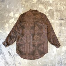 画像2: ALL OVER ARTISTIC PATTERN L/S SHIRT / Mens M / MADE IN INDIA (2)