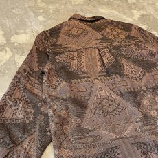 画像9: ALL OVER ARTISTIC PATTERN L/S SHIRT / Mens M / MADE IN INDIA (9)