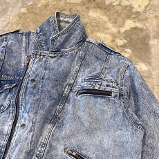 画像5: FRONT FLAP MULTI POCKET HI-NECK DENIM JACKET / Mens XL (5)