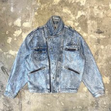 画像1: FRONT FLAP MULTI POCKET HI-NECK DENIM JACKET / Mens XL (1)