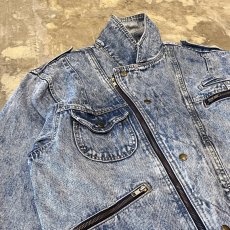 画像4: FRONT FLAP MULTI POCKET HI-NECK DENIM JACKET / Mens XL (4)