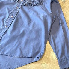 画像6: BLUE COLOR FRONT FRILL L/S SHIRT / Mens M~L (6)