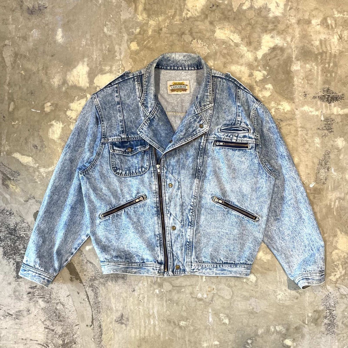 画像2: FRONT FLAP MULTI POCKET HI-NECK DENIM JACKET / Mens XL (2)