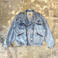 画像2: FRONT FLAP MULTI POCKET HI-NECK DENIM JACKET / Mens XL (2)