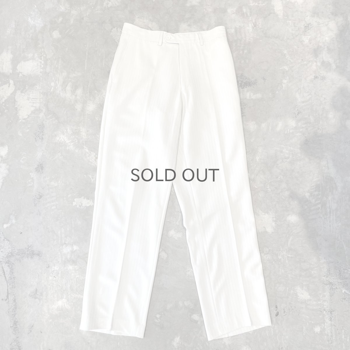 画像1: WHITE COLOR STRIPE PATTERN STRAIGHT SLACKS / W30 (1)