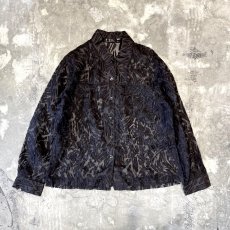 画像1: ALL OVER PATTERN SHEER SHIRT JACKET / Mens L (1)