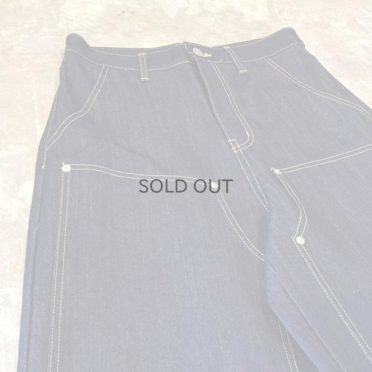 画像3: 【WONDERGROUND】DOUBLE KNEE WIDE SILHOUETTE DENIM PANTS / BLUE / OS (3)