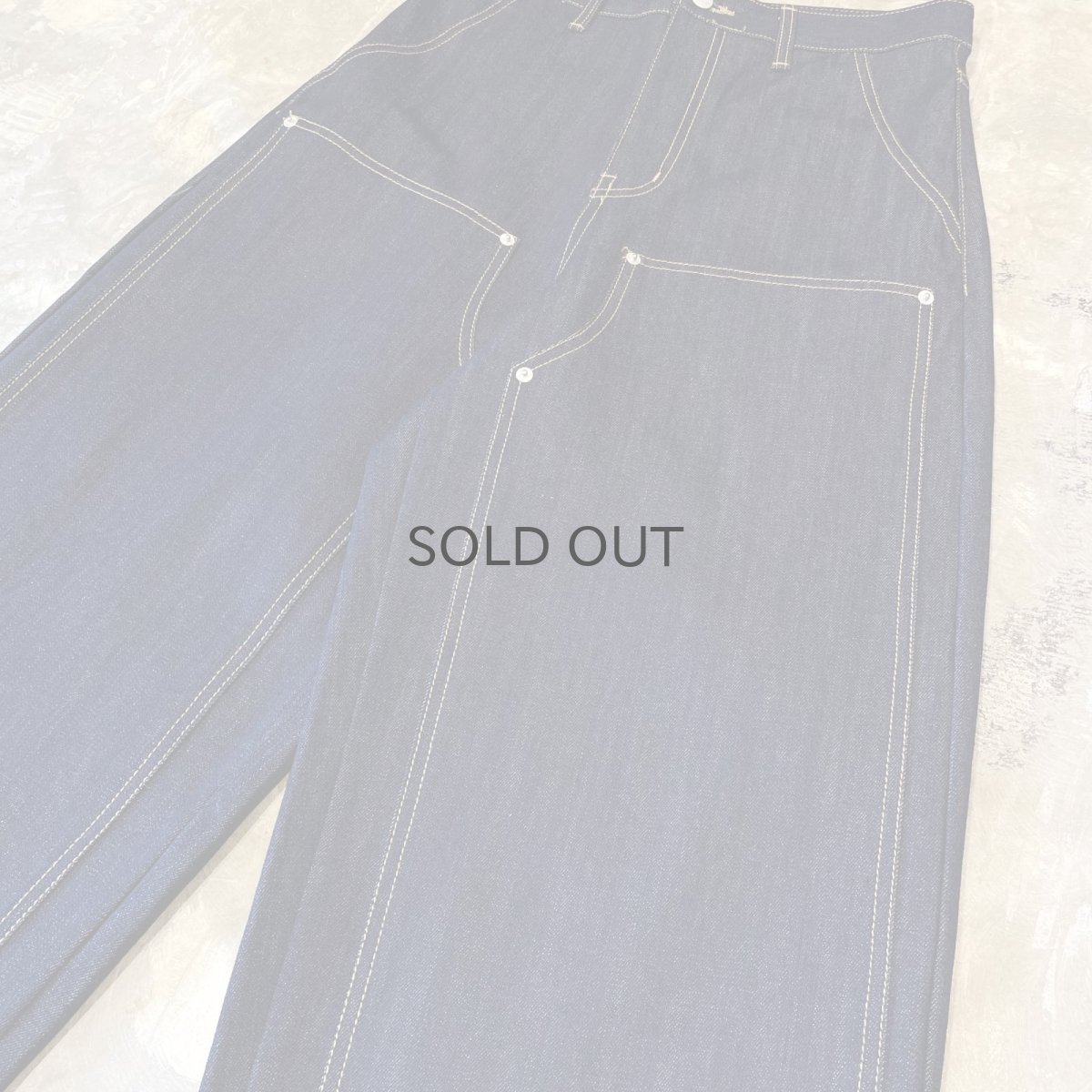 画像4: 【WONDERGROUND】DOUBLE KNEE WIDE SILHOUETTE DENIM PANTS / BLUE / OS (4)