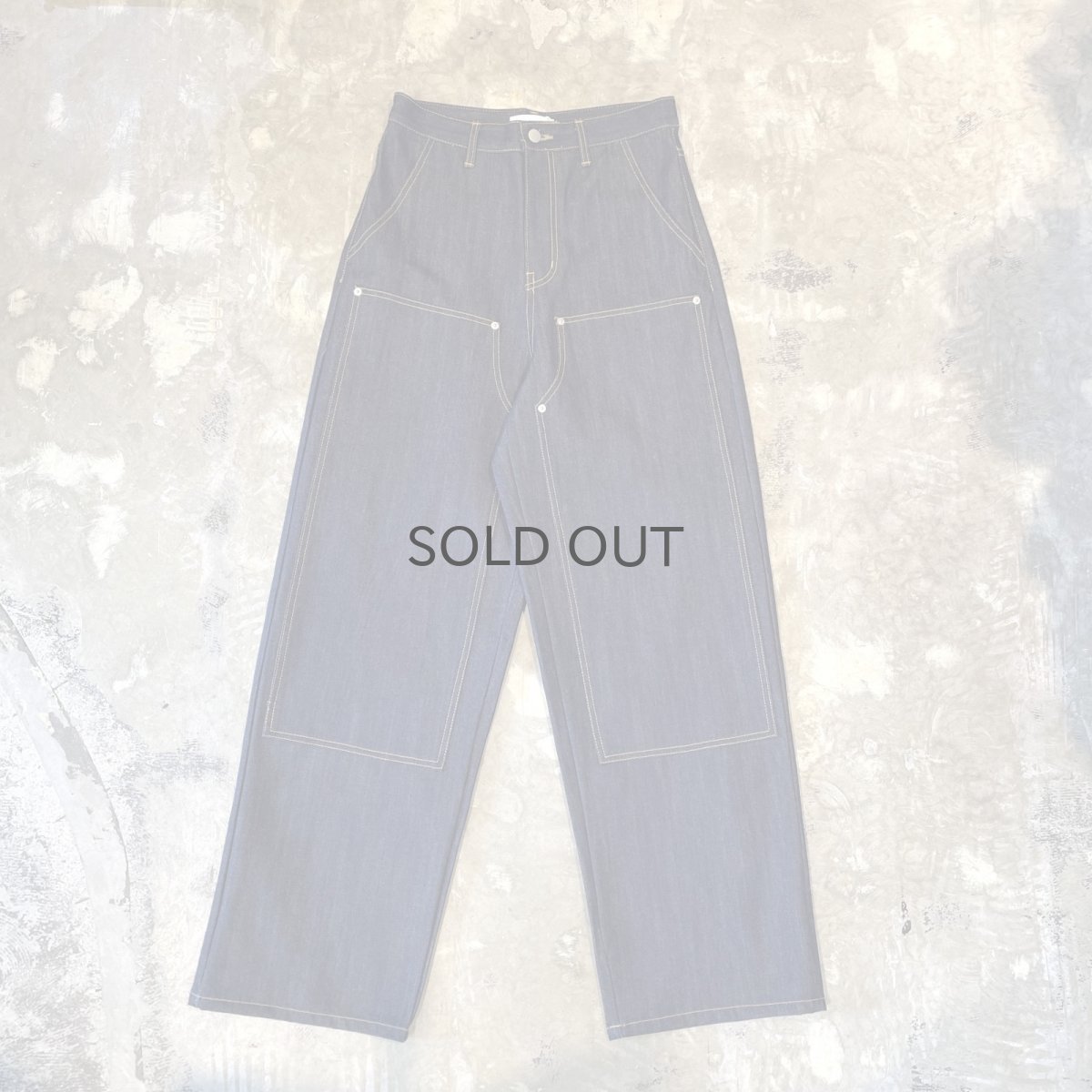 画像1: 【WONDERGROUND】DOUBLE KNEE WIDE SILHOUETTE DENIM PANTS / BLUE / OS (1)
