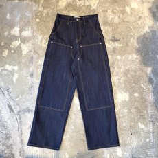画像1: 【WONDERGROUND】DOUBLE KNEE WIDE SILHOUETTE DENIM PANTS / BLUE / OS (1)