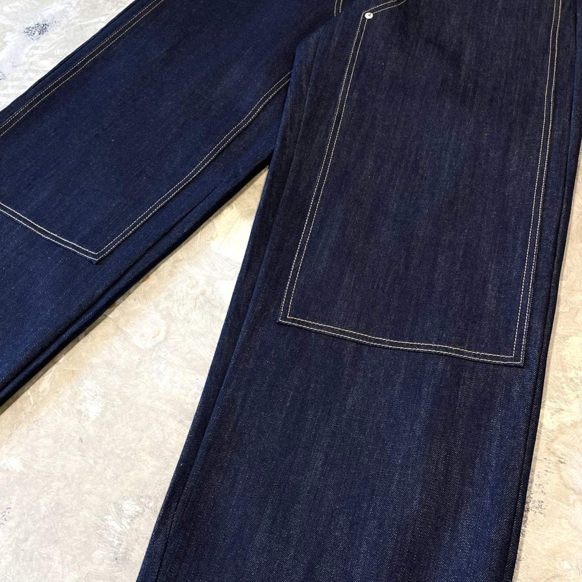 画像6: 【WONDERGROUND】DOUBLE KNEE WIDE SILHOUETTE DENIM PANTS / BLUE / OS (6)