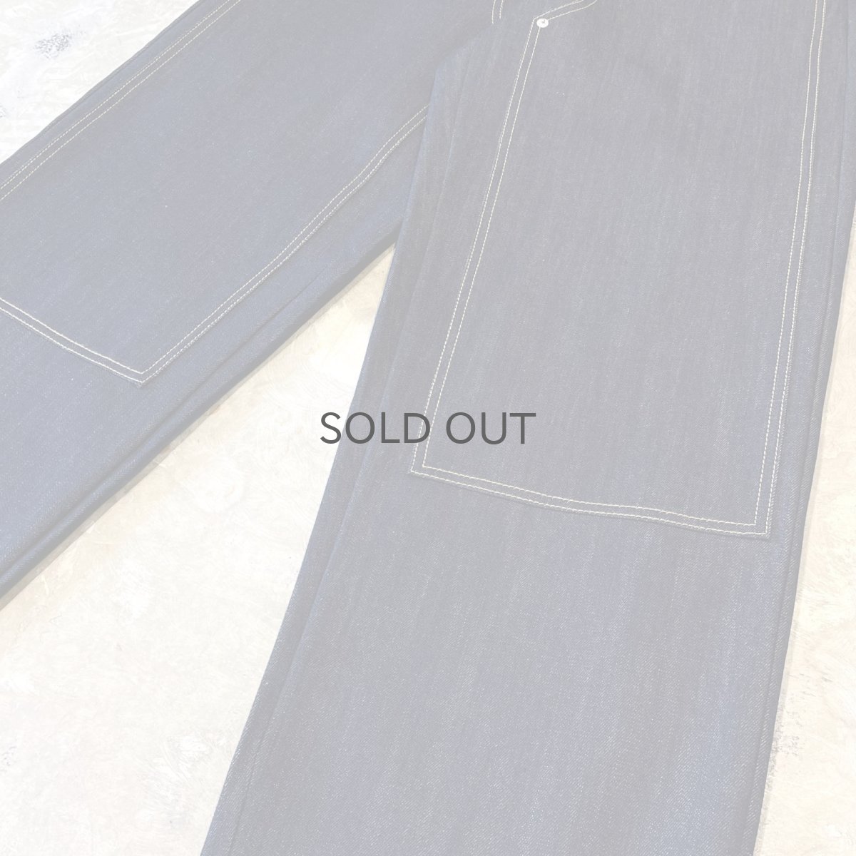 画像6: 【WONDERGROUND】DOUBLE KNEE WIDE SILHOUETTE DENIM PANTS / BLUE / OS (6)