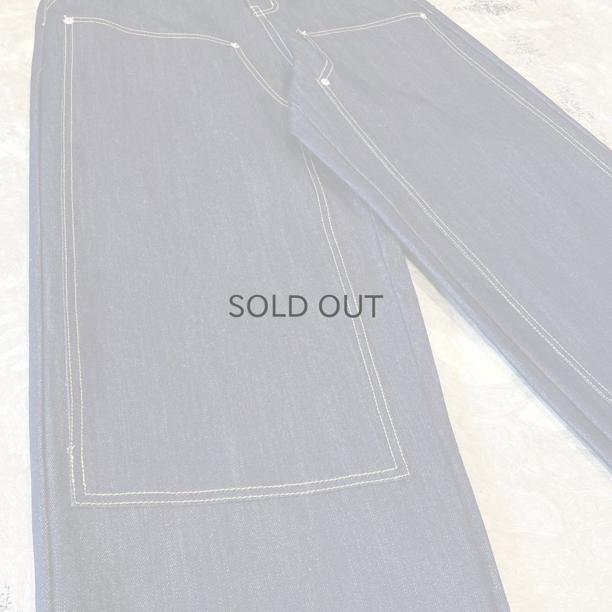 画像5: 【WONDERGROUND】DOUBLE KNEE WIDE SILHOUETTE DENIM PANTS / BLUE / OS (5)