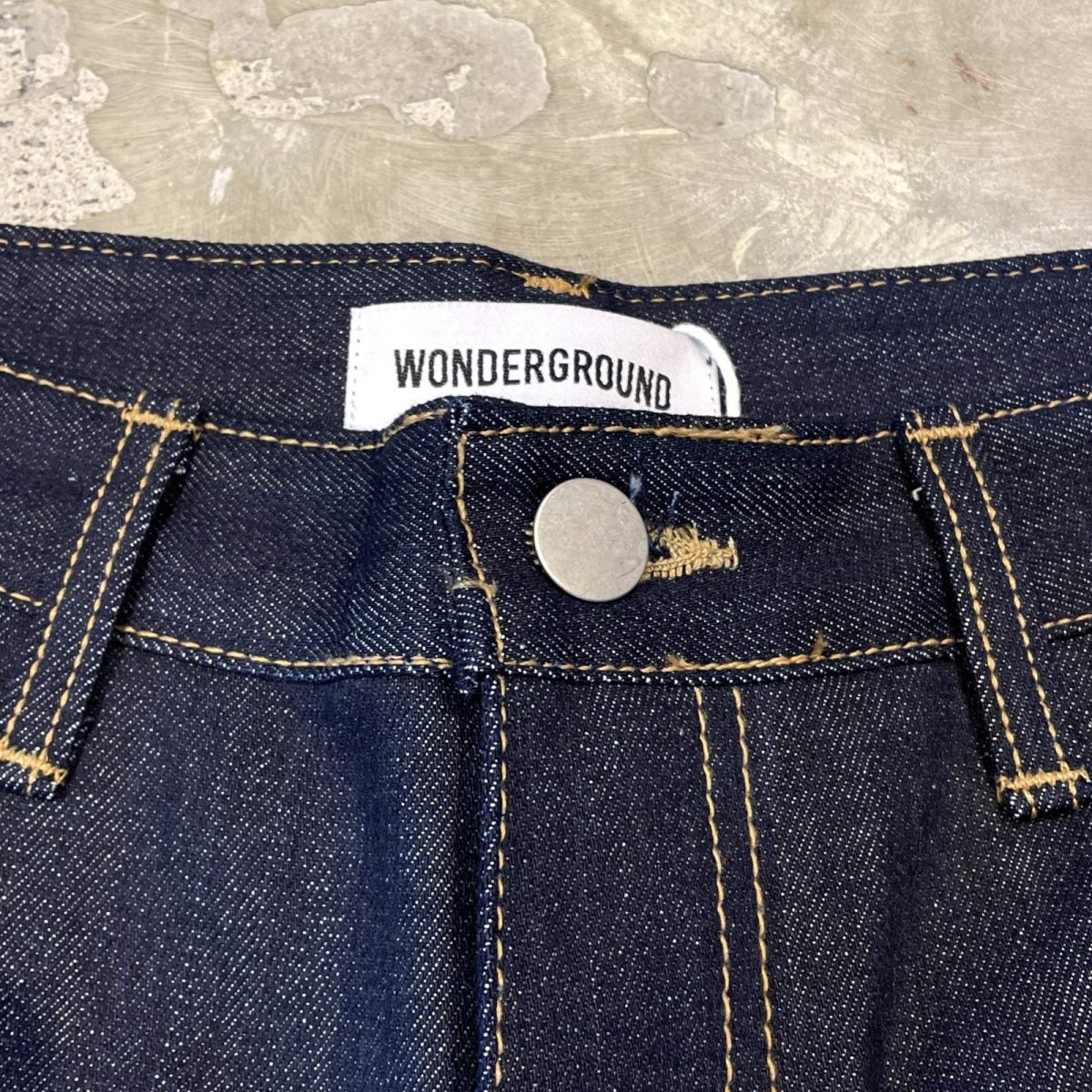 画像10: 【WONDERGROUND】DOUBLE KNEE WIDE SILHOUETTE DENIM PANTS / BLUE / OS (10)