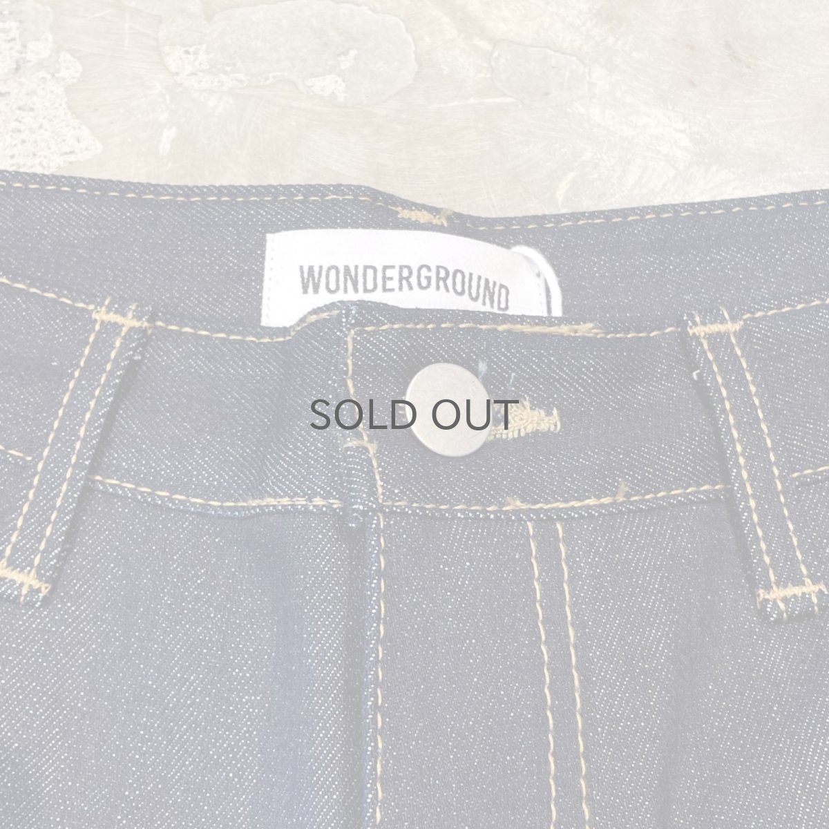 画像10: 【WONDERGROUND】DOUBLE KNEE WIDE SILHOUETTE DENIM PANTS / BLUE / OS (10)