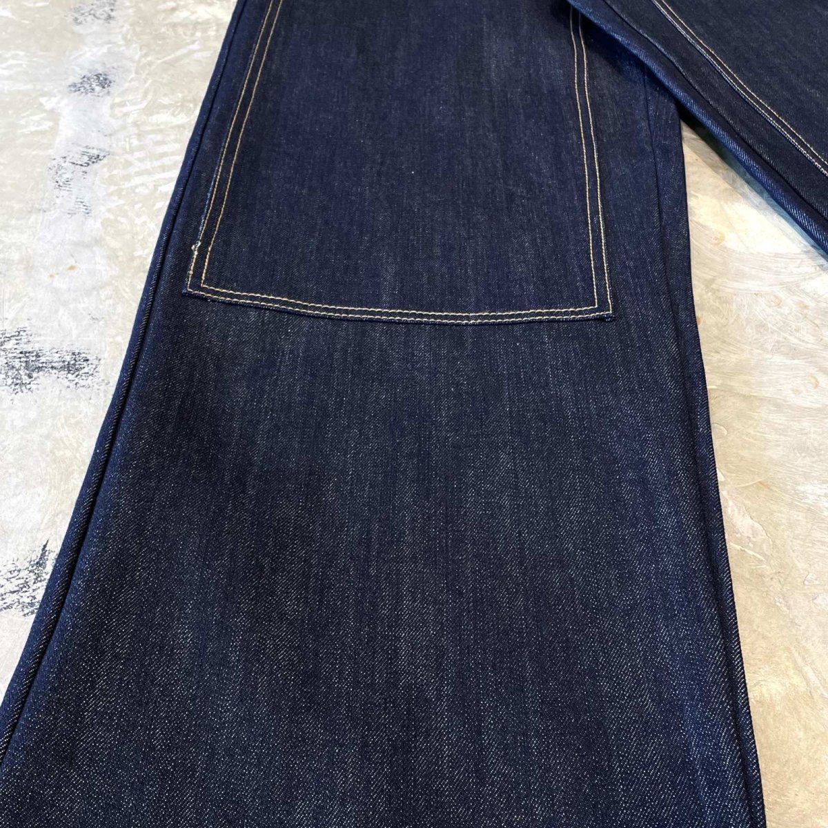 画像7: 【WONDERGROUND】DOUBLE KNEE WIDE SILHOUETTE DENIM PANTS / BLUE / OS (7)