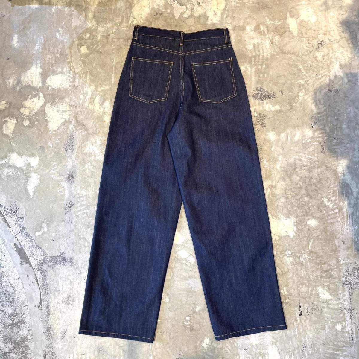 画像2: 【WONDERGROUND】DOUBLE KNEE WIDE SILHOUETTE DENIM PANTS / BLUE / OS (2)