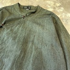 画像4: ASYMMETRY FRONT STAND COLLAR L/S SHIRT / Mens XXL / MADE IN NEPAL (4)