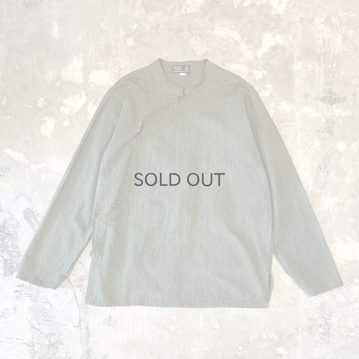 画像1: ASYMMETRY FRONT STAND COLLAR L/S SHIRT / Mens XXL / MADE IN NEPAL (1)