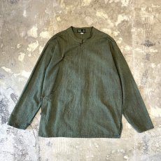 画像1: ASYMMETRY FRONT STAND COLLAR L/S SHIRT / Mens XXL / MADE IN NEPAL (1)