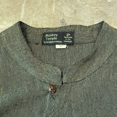 画像11: ASYMMETRY FRONT STAND COLLAR L/S SHIRT / Mens XXL / MADE IN NEPAL (11)