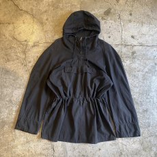 画像1: OLD BLACK COLOR FRONT POCKET DESIGN ANORAK HOODIE L/S TOPS / Ladies L (1)