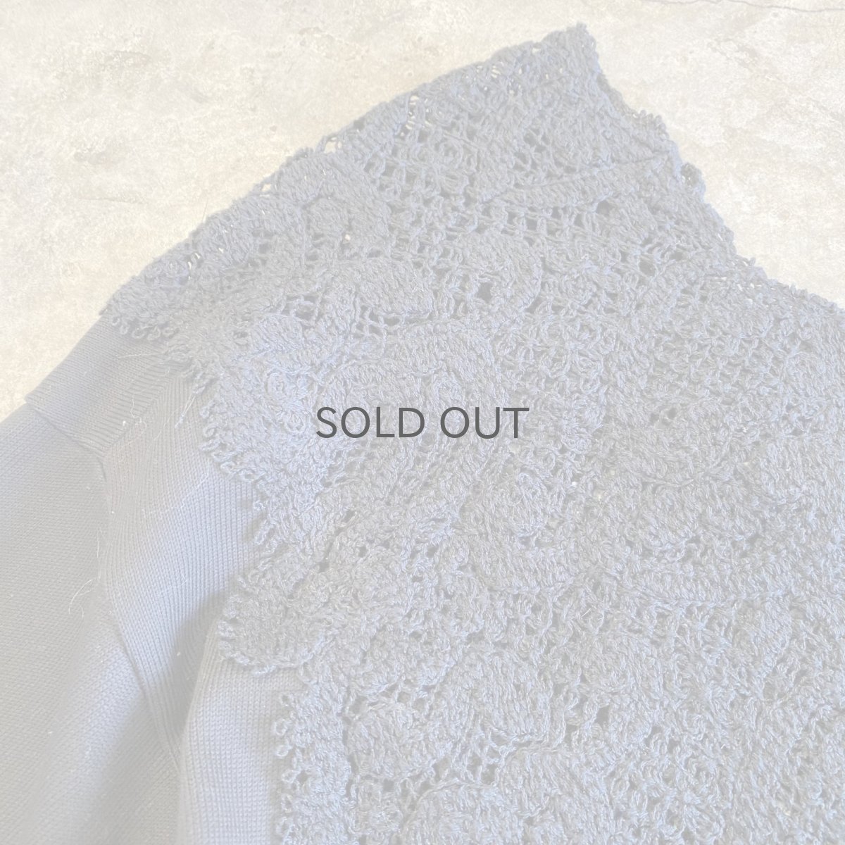 画像9: BACK BELT POINT LACE DESIGN S/S TOPS / Ladies L (9)