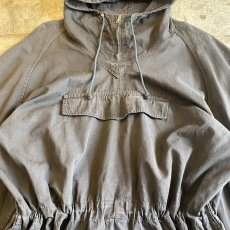 画像5: OLD BLACK COLOR FRONT POCKET DESIGN ANORAK HOODIE L/S TOPS / Ladies L (5)