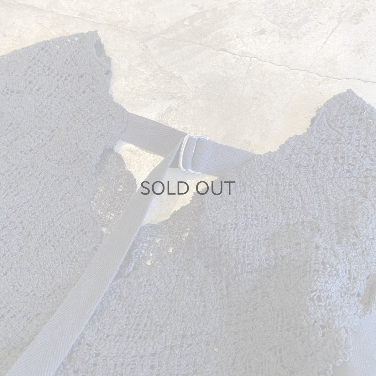 画像6: BACK BELT POINT LACE DESIGN S/S TOPS / Ladies L (6)