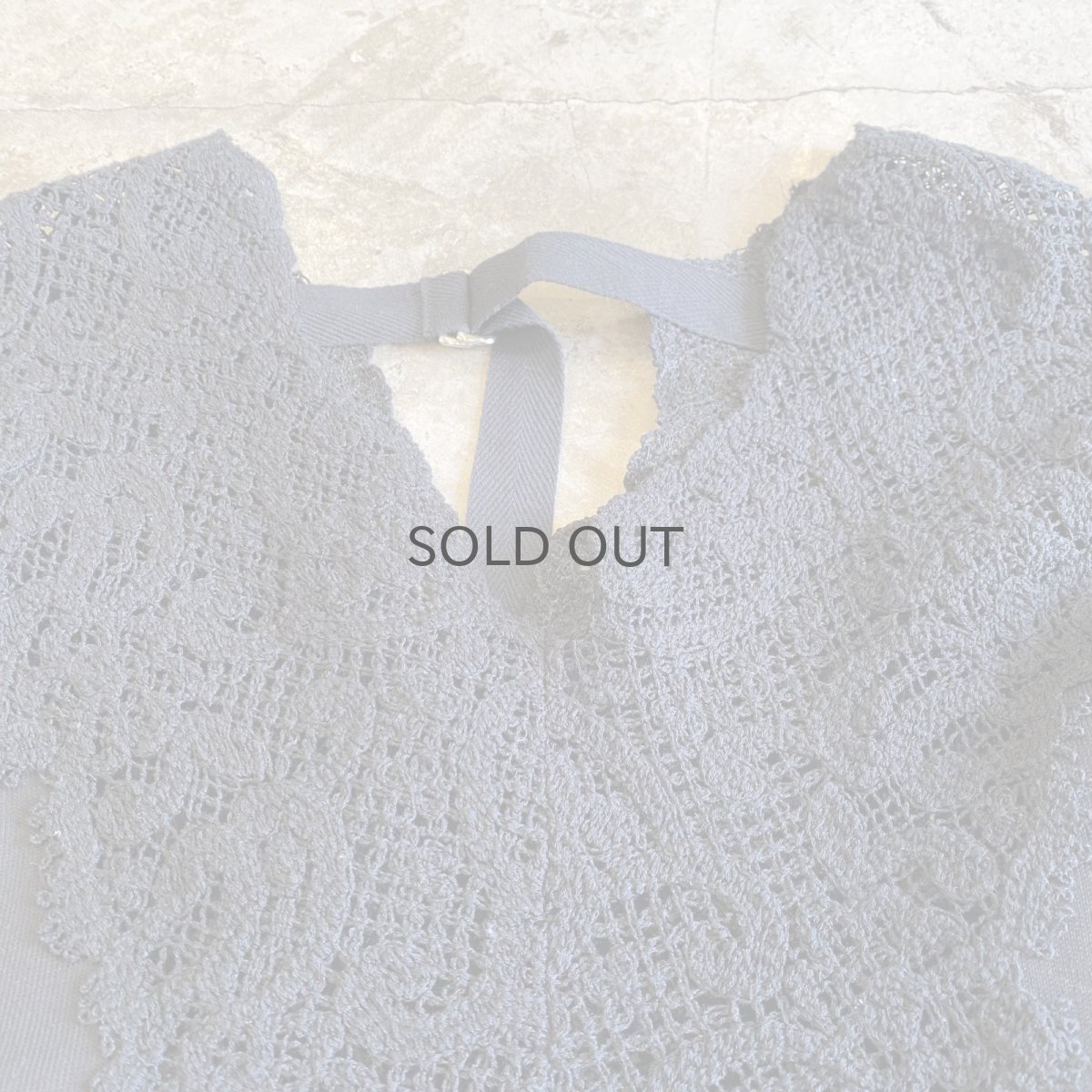 画像4: BACK BELT POINT LACE DESIGN S/S TOPS / Ladies L (4)