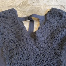 画像4: BACK BELT POINT LACE DESIGN S/S TOPS / Ladies L (4)