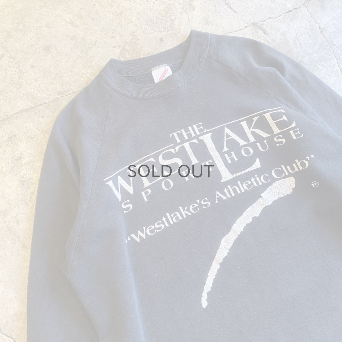 画像3: OLD FRONT SLEEVE LOGO PRINTED DESIGN BLACK COLOR SWEAT / Ladies L / MADE IN USA (3)