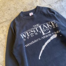 画像3: OLD FRONT SLEEVE LOGO PRINTED DESIGN BLACK COLOR SWEAT / Ladies L / MADE IN USA (3)