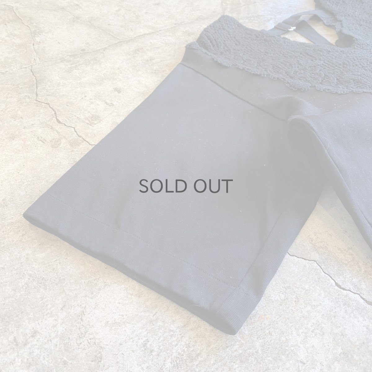 画像5: BACK BELT POINT LACE DESIGN S/S TOPS / Ladies L (5)