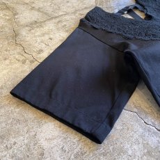 画像5: BACK BELT POINT LACE DESIGN S/S TOPS / Ladies L (5)