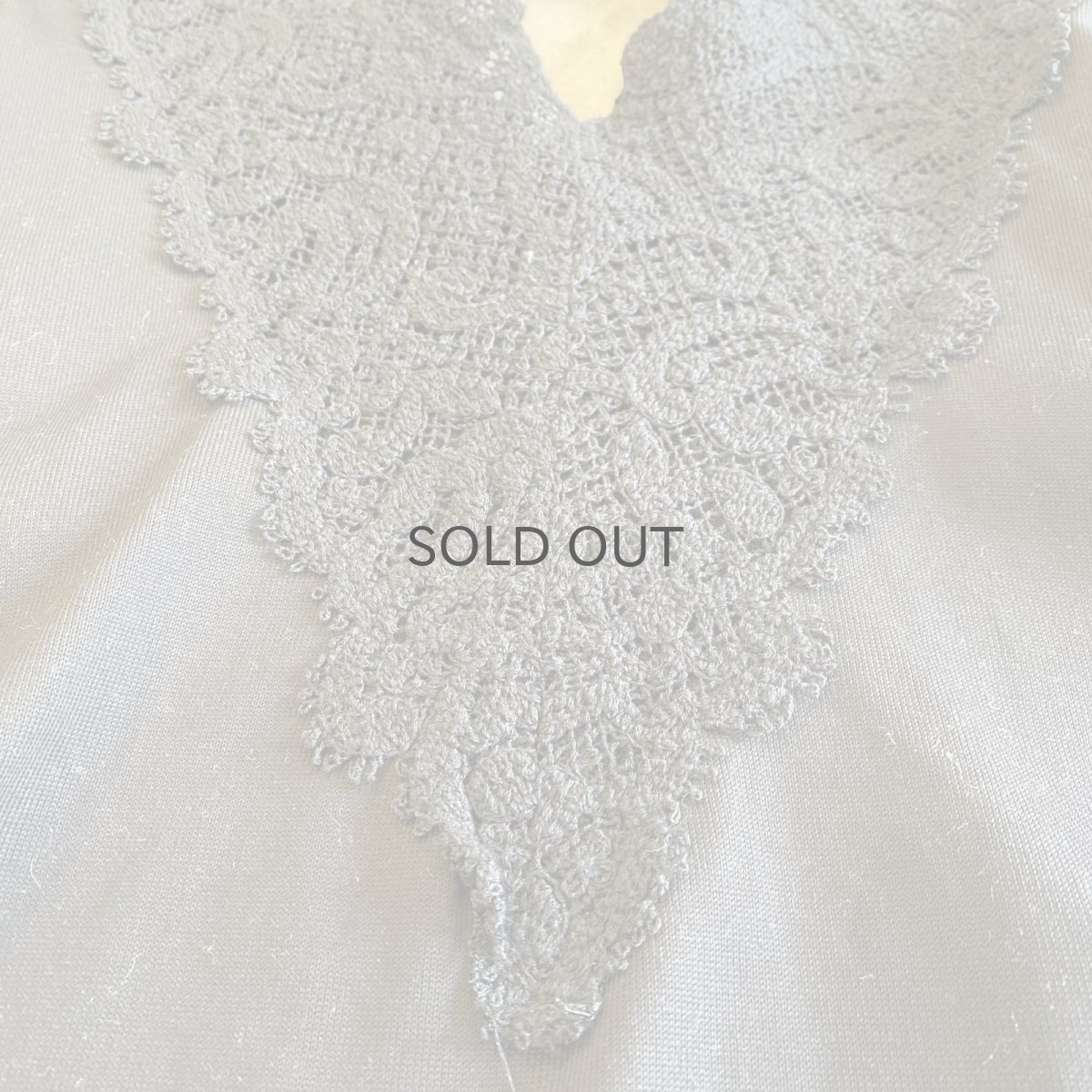 画像8: BACK BELT POINT LACE DESIGN S/S TOPS / Ladies L (8)