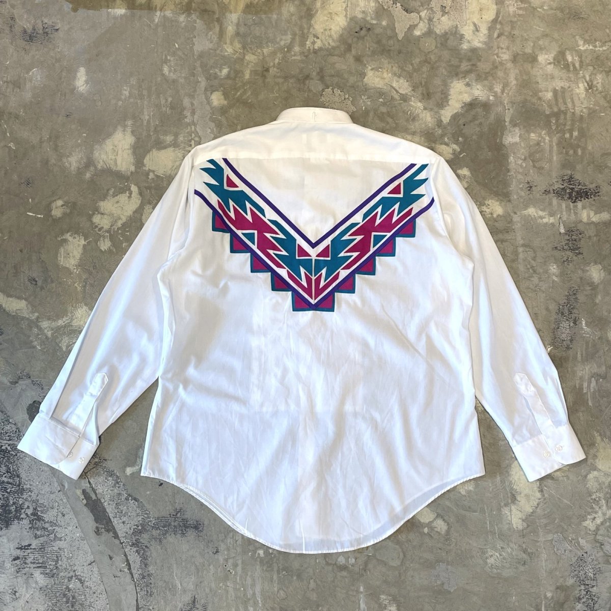 画像2: FELT PATCHED FRONT PLEATED DRESS L/S SHIRT / Mens L (2)