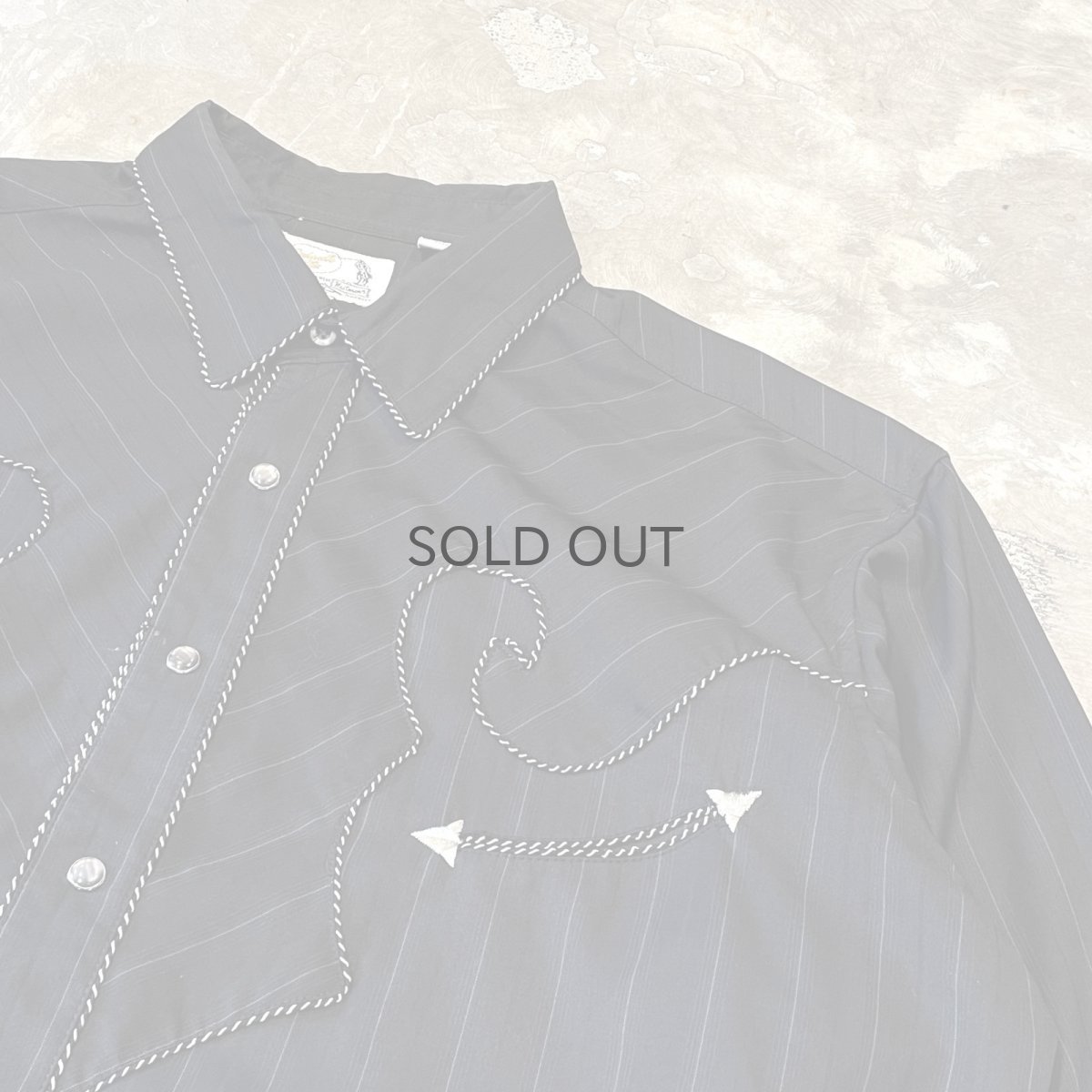 画像4: STRIPE PATTERN BOX SILHOUETTE WESTERN L/S SHIRT / Mens XL (4)