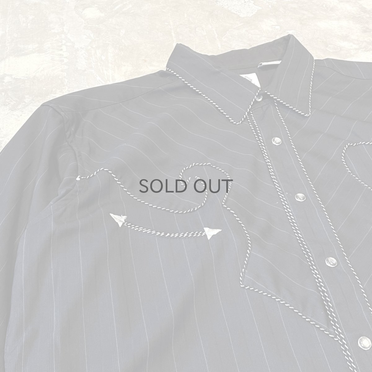 画像3: STRIPE PATTERN BOX SILHOUETTE WESTERN L/S SHIRT / Mens XL (3)