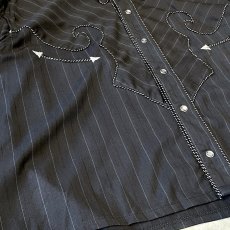 画像5: STRIPE PATTERN BOX SILHOUETTE WESTERN L/S SHIRT / Mens XL (5)
