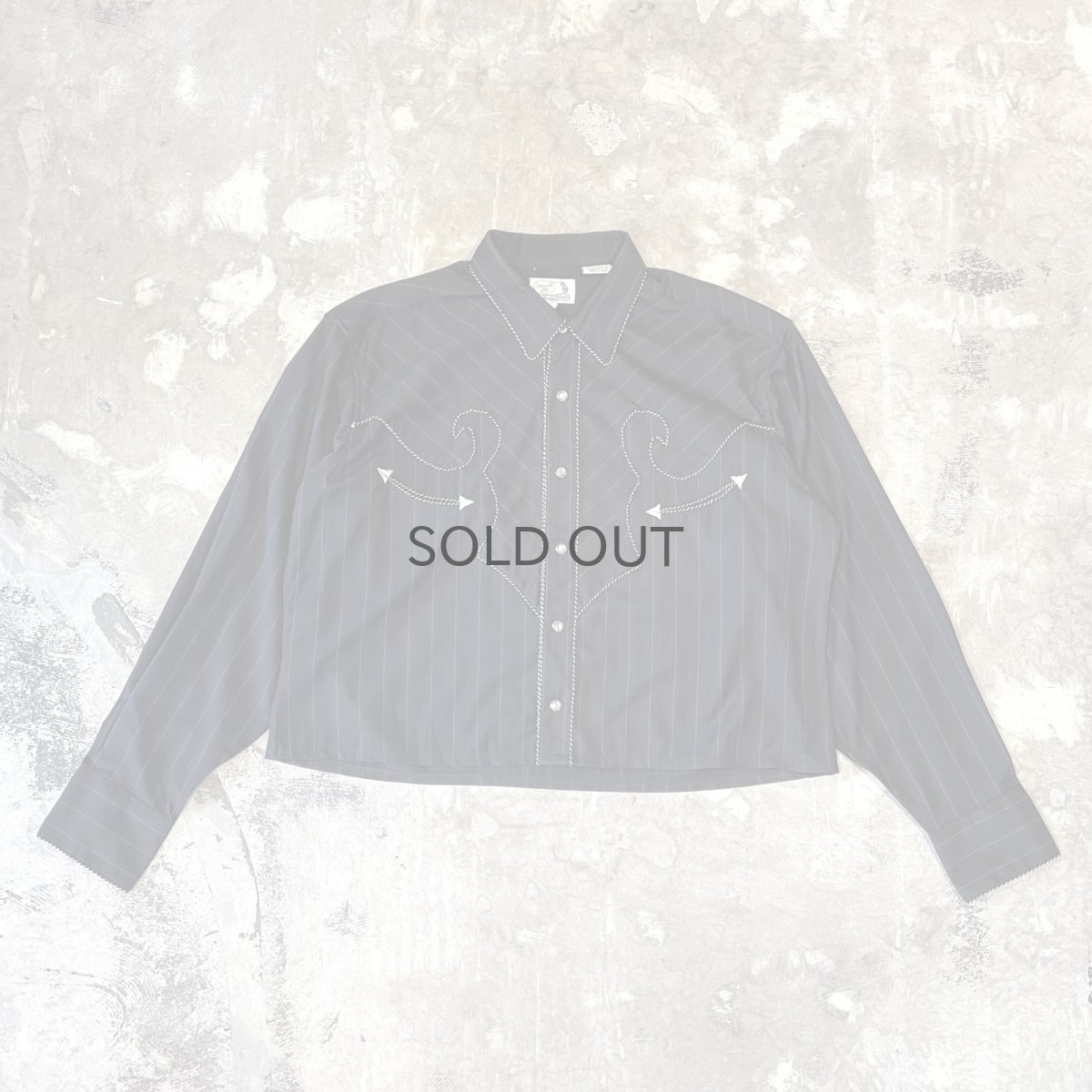 画像1: STRIPE PATTERN BOX SILHOUETTE WESTERN L/S SHIRT / Mens XL (1)