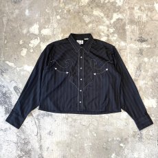 画像1: STRIPE PATTERN BOX SILHOUETTE WESTERN L/S SHIRT / Mens XL (1)