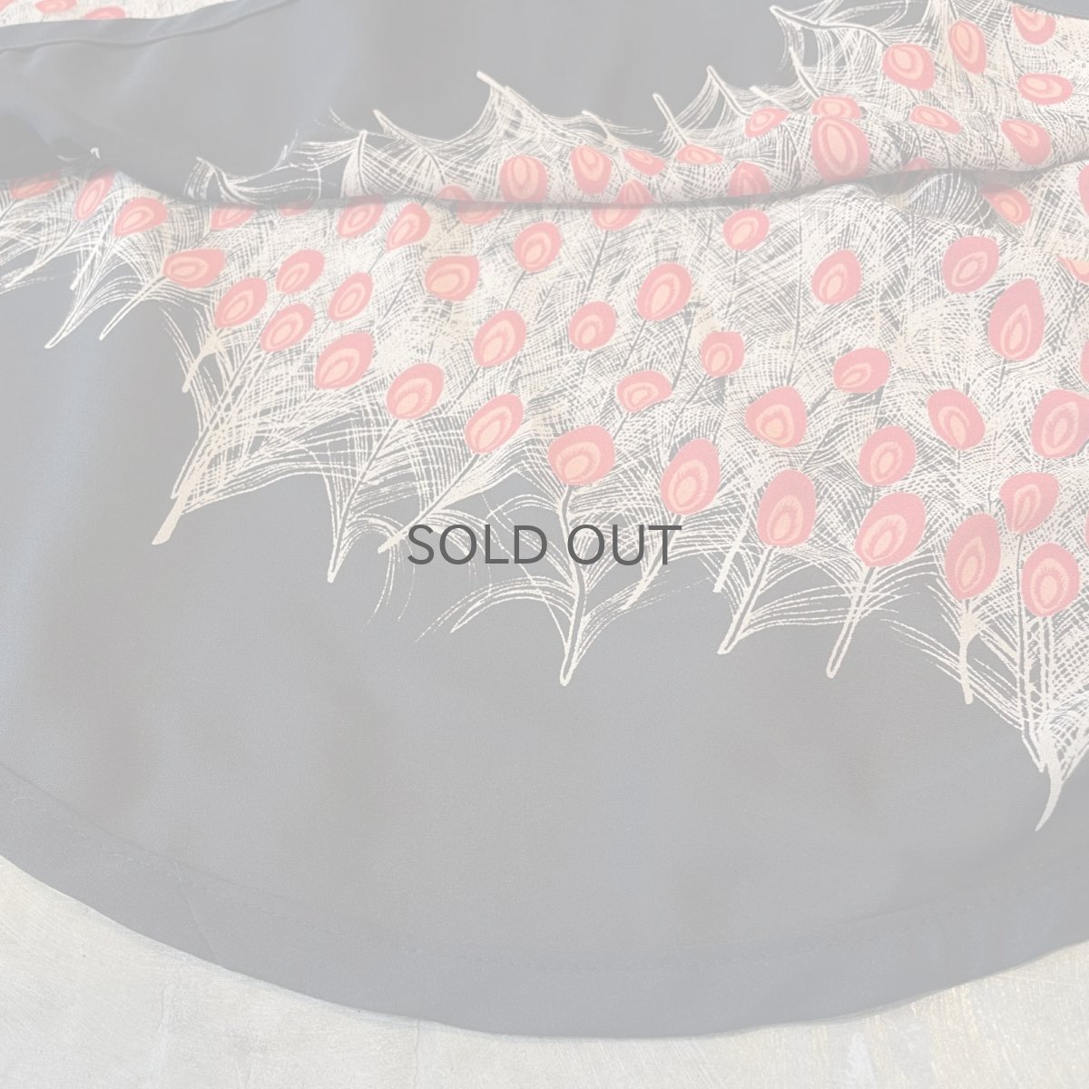 画像8: PEACOCK FEATHER GRAPHIC PATTERN SHEER L/S SHIRT / Mens L (8)