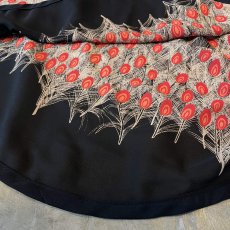 画像8: PEACOCK FEATHER GRAPHIC PATTERN SHEER L/S SHIRT / Mens L (8)
