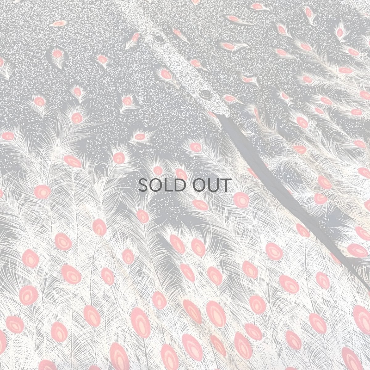 画像5: PEACOCK FEATHER GRAPHIC PATTERN SHEER L/S SHIRT / Mens L (5)